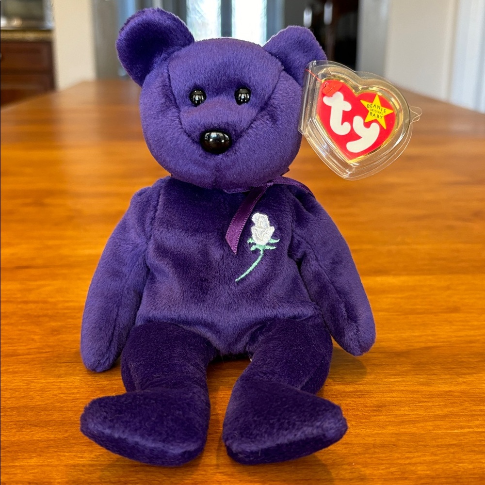 TY BEANIE BABY PRINCESS BEAR Princess Diana Tribute Bear Collector Edition NEW 💜